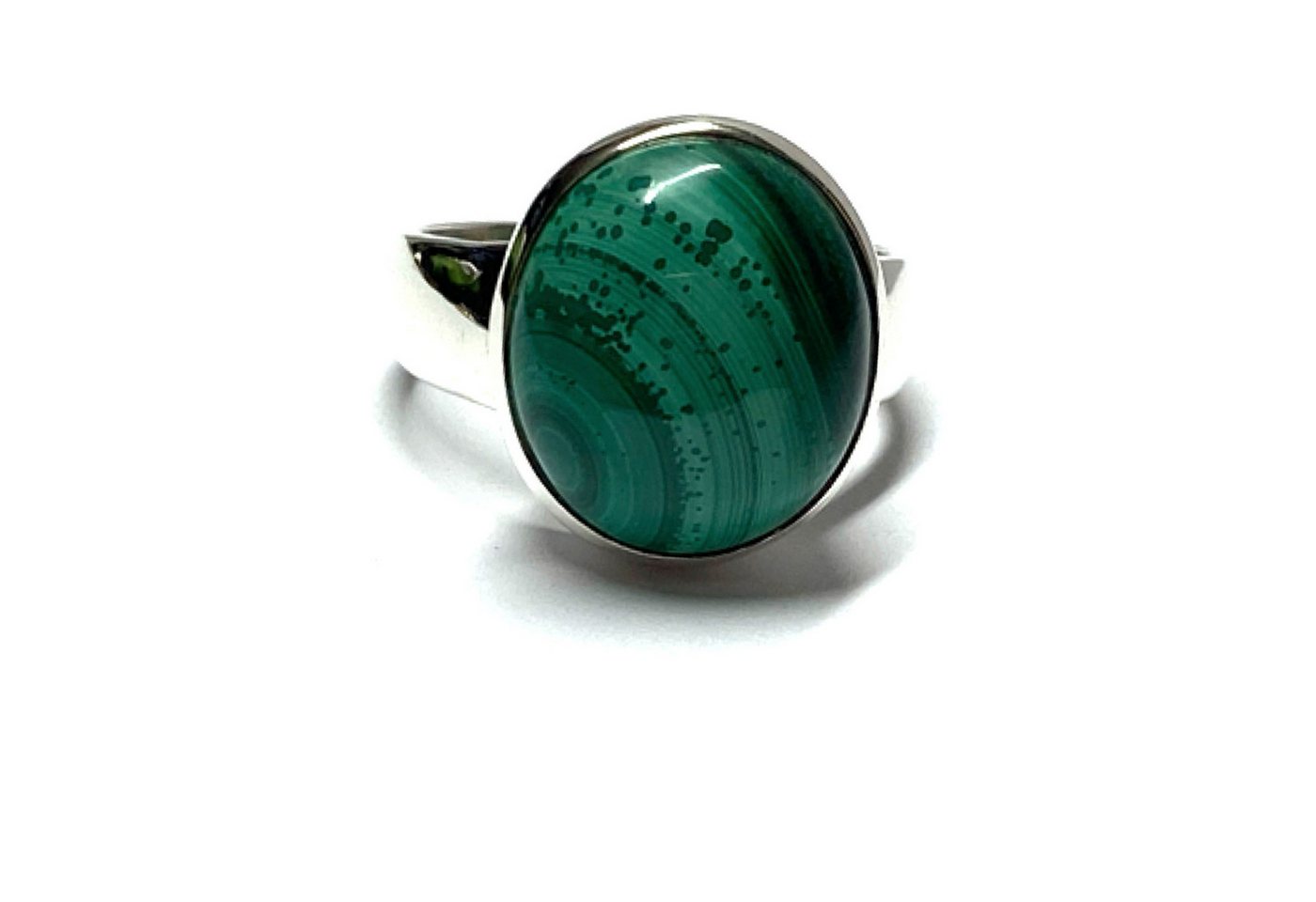 Edelschmiede925 Silberring Silberring 925 Malachit Cabochon oval Schmuckring #62 von Edelschmiede925