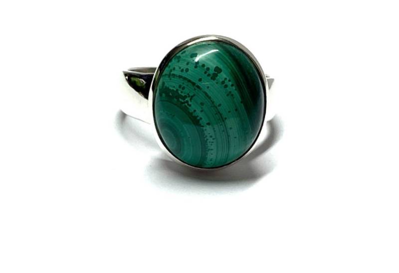 Edelschmiede925 Silberring Silberring 925 Malachit Cabochon oval Schmuckring #62 von Edelschmiede925