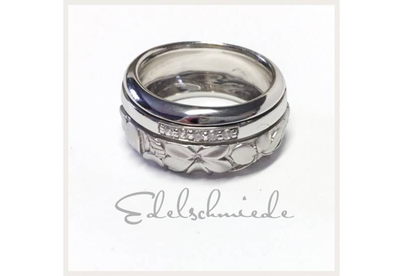 Edelschmiede925 Silberring floraler Silberring 925 Silber rhod Zirkonia Größe 54 von Edelschmiede925