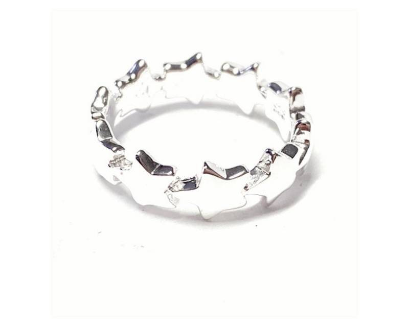 Edelschmiede925 Silberring schmaler Ring in 925 Silber mit Sternmotiv #51 von Edelschmiede925