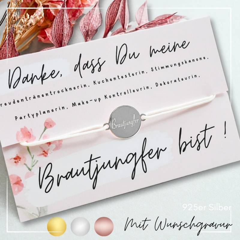 Armband "Brautjungfer" Mit Wunschgravur 925Er Silber Armband "Brautjungfer" Mit Wunschgravur 925Er Silber von Edelschnitte