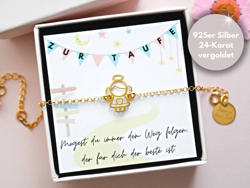 Armband "Kleiner Engel" Personalisiert 925Er Silber 24-Karat Vergoldet von Edelschnitte