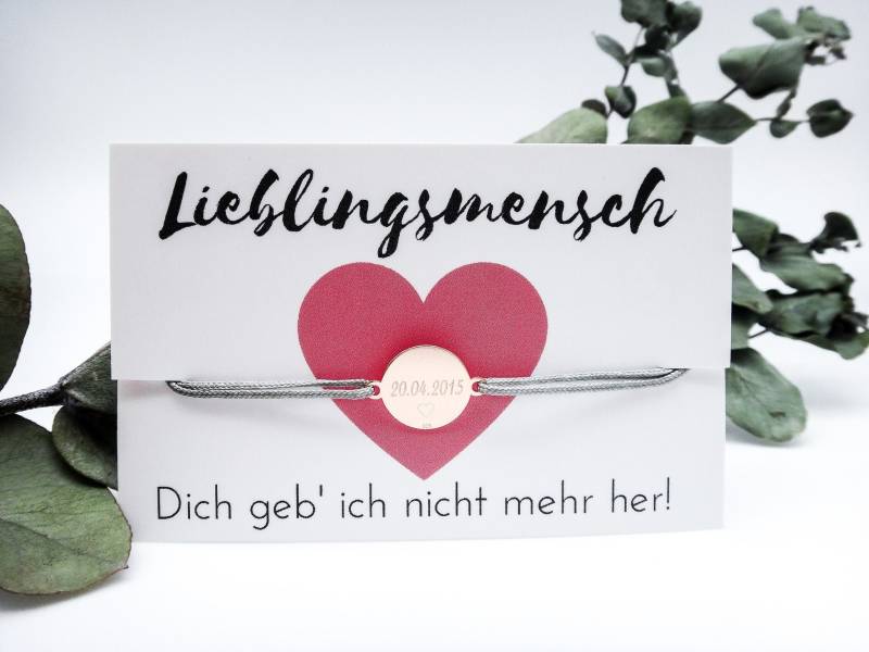 Armband "Lieblingsmensch" Mit Wunschgravur 925Er Silber Rosé Vergoldet von Edelschnitte