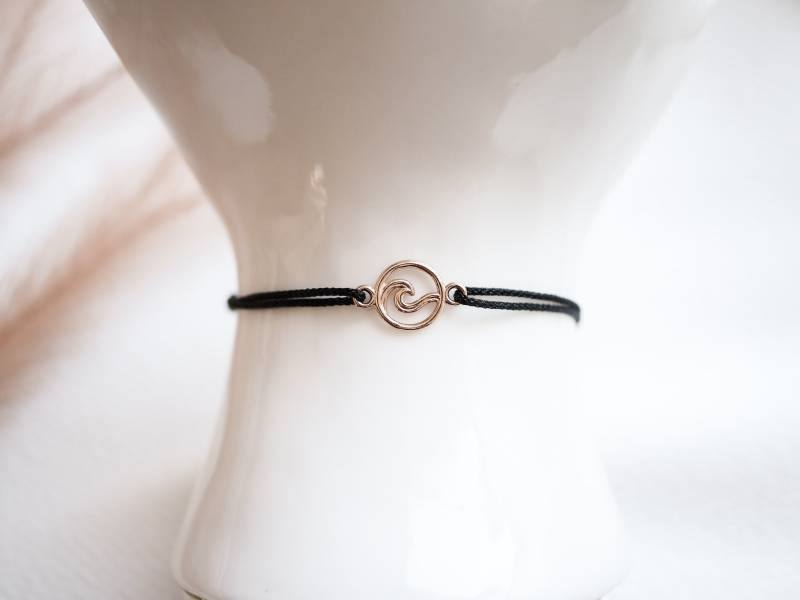 Armband "Wave" Nylon 925Er Silber/Roségold 23 Bandfarben Zur Wahl Auf Wunsch Mit Gravurplättchen von Edelschnitte