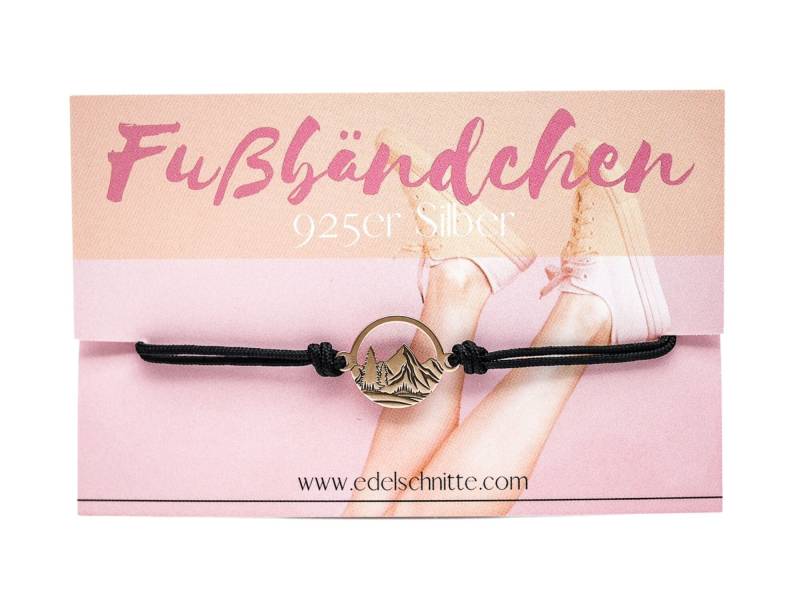 Fußbändchen "Lieblingsberge" 925Er Silber Rosé Vergoldet/23 Bandfarben von Edelschnitte