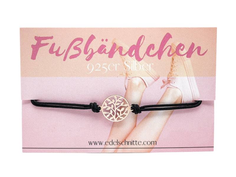 Fußbändchen "Tree Of Life" 925Er Silber Rosé Vergoldet/23 Bandfarben von Edelschnitte