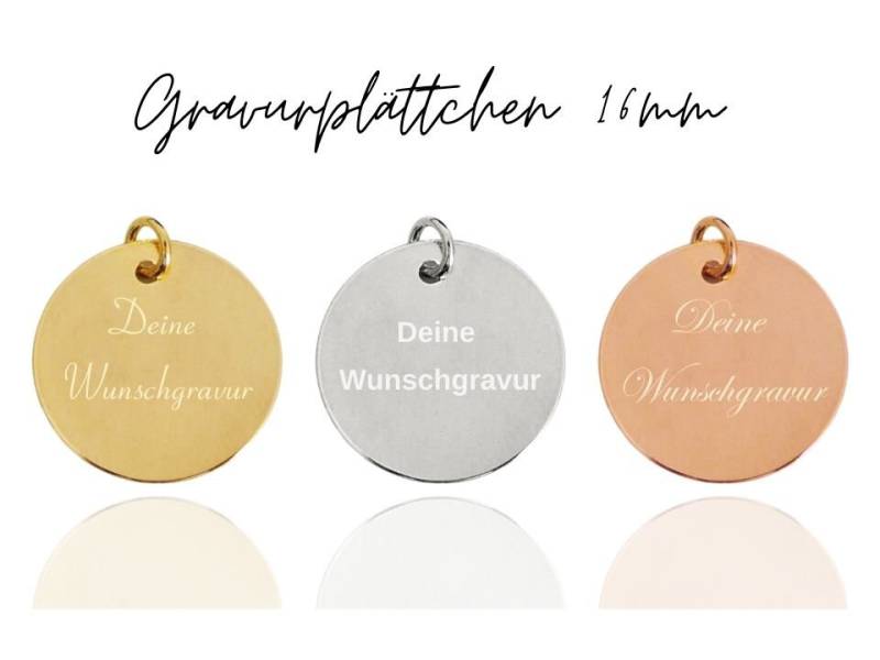Gravurplättchen 16mm Aus 925Er Silber, 3 Farben Zur Wahl von Edelschnitte