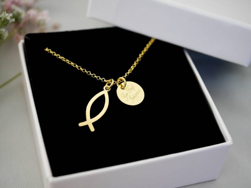 Halskette „Ichthys" 925Er Silber Vergoldet von Edelschnitte