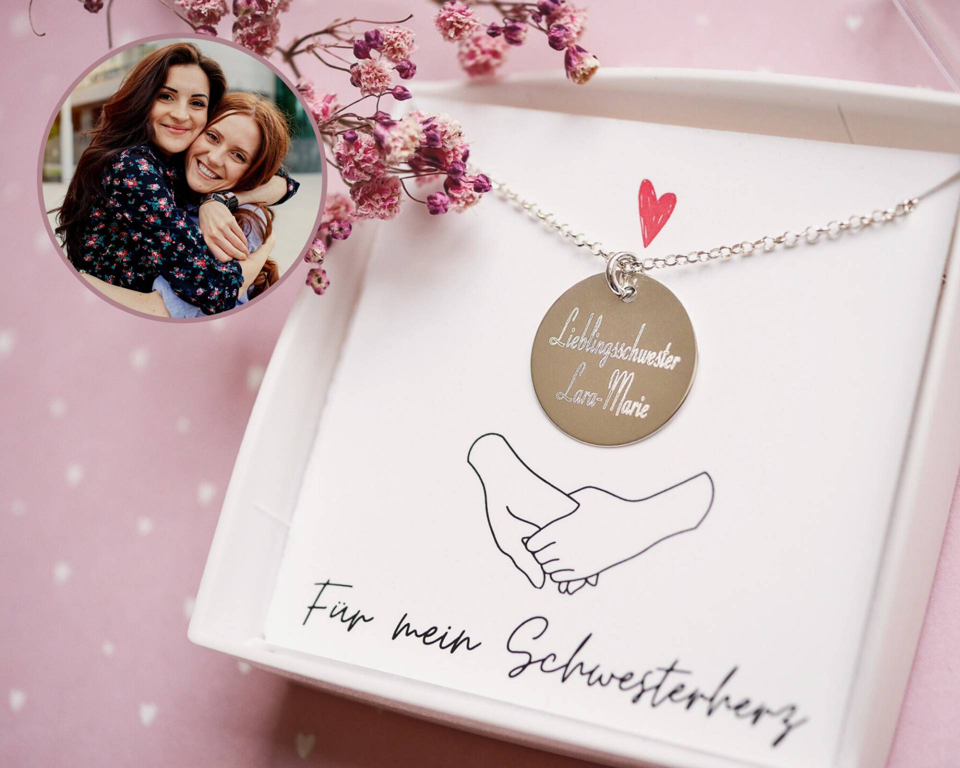 Kette „Schwesterherz" 925Er Silber / von Edelschnitte