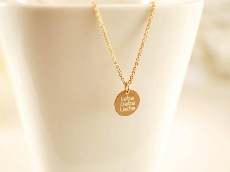 Kette ~ Lebe. Liebe. Lache 925Er Silber Rosé von Edelschnitte