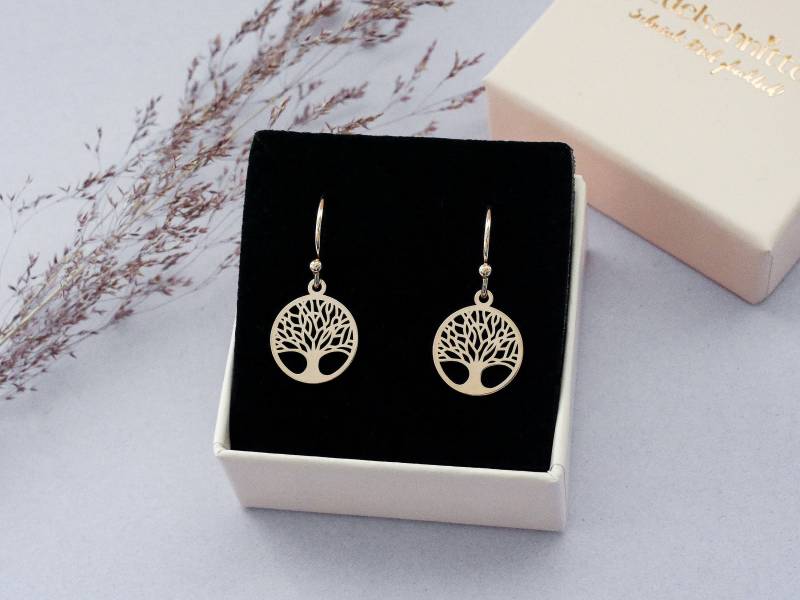 Ohrhänger "Baum" 925Er Silber Rosé Vergoldet von Edelschnitte