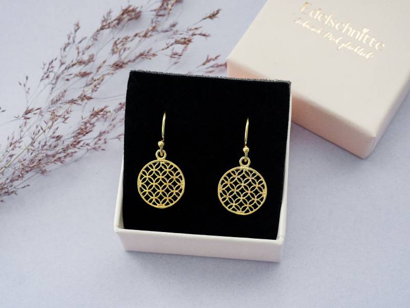 Ohrhänger "Blume Des Lebens" 925Er Silber Vergoldet von Edelschnitte