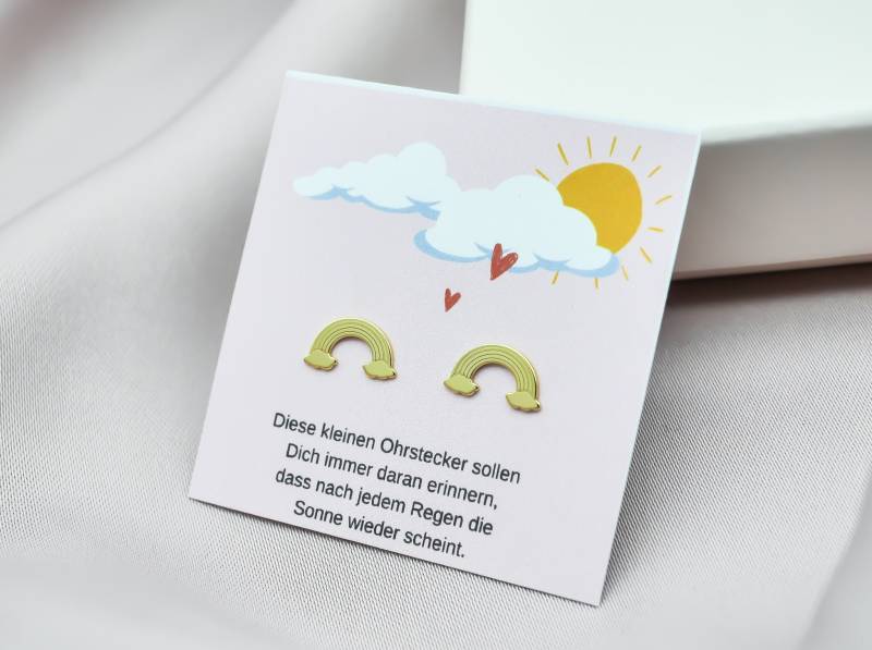 Ohrstecker "Rainbow" 925Er Silber Vergoldet von Edelschnitte