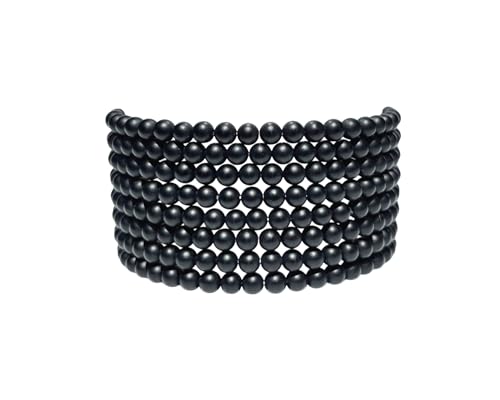 MKöpke schwarzes Turmalin Perlenarmband 4 mm matt - Schmuck aus kleinen Turmalin-Edelsteinen Unisex-Armband MKöpke schwarzes Turmalin Perlenarmband 4 mm matt - Schmuck aus kleinen Turmalin-Edelsteinen Unisex-Armband von MKöpke