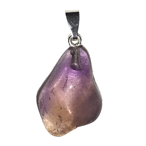 Ametrin Trommelstein Ketten-Anhänger mit 925 Sterling Öse | Edelstein-Schmuck-Anhänger für Damen und Herren | Schutzstein und Heilstein von Edelsteinartikel