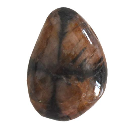 Chiastolith – Kreuzstein Anhänger | Gebohrter Trommelstein Kettenanhänger | Handschmeichler Heilstein Anhänger für Herren und Jungen von Edelsteinartikel