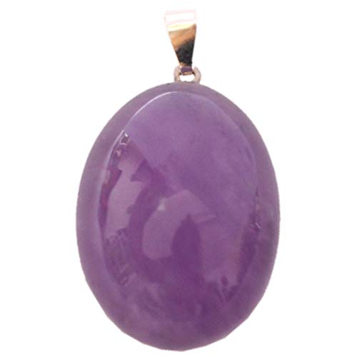Echte Edelstein Schmuck Anhänger für Damen und Herren | Trommelstein Anhänger Silber 925 für eine Kette | Stein Anhänger - Heilstein Schmuck (Amethyst) von Edelsteinartikel