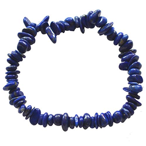 Splitter-Armbänder auf elastischen Zugband | Edelstein-Armband für Damen und Herren | Heilstein und Stretch-Armband (Lapislazuli) von Edelsteinartikel