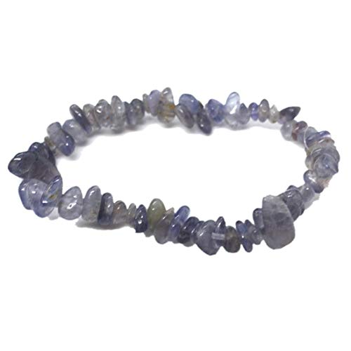 Splitter-Armbänder auf elastischen Zugband | Edelstein-Armband für Damen und Herren | Heilstein und Stretch-Armband (Tansanit) von Edelsteinartikel