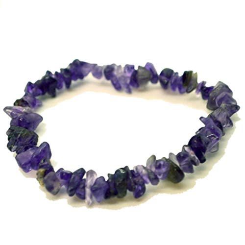 Splitter-Armband auf elastischen Zugband | Edelstein Stretch-Armband für Damen und Herren | Heilstein und Schmuck für jeden Tag (Amethyst) von Edelsteinartikel