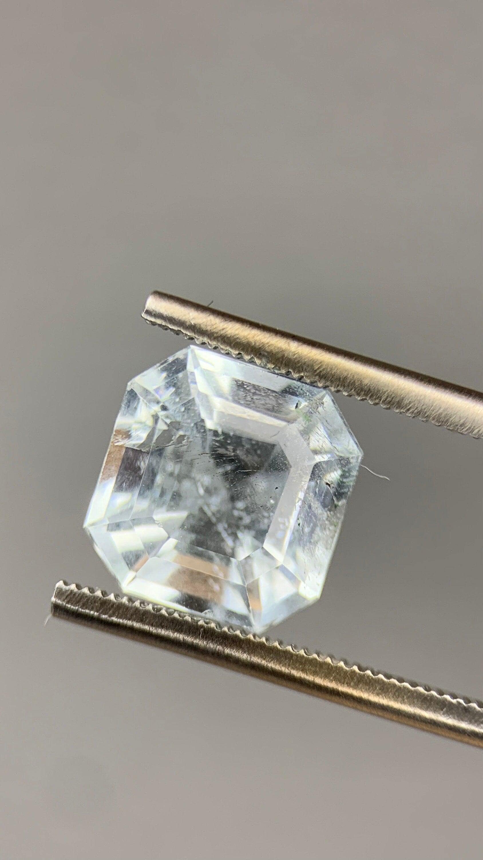 2.30Ct. Natural Aquamarine | Natürlicher Aquamarin Beryll 8.0x7.9 Paprok Afghanistan Edelstein Gemstone Jewelry Gem #1058 von EdelsteineErzgebirge