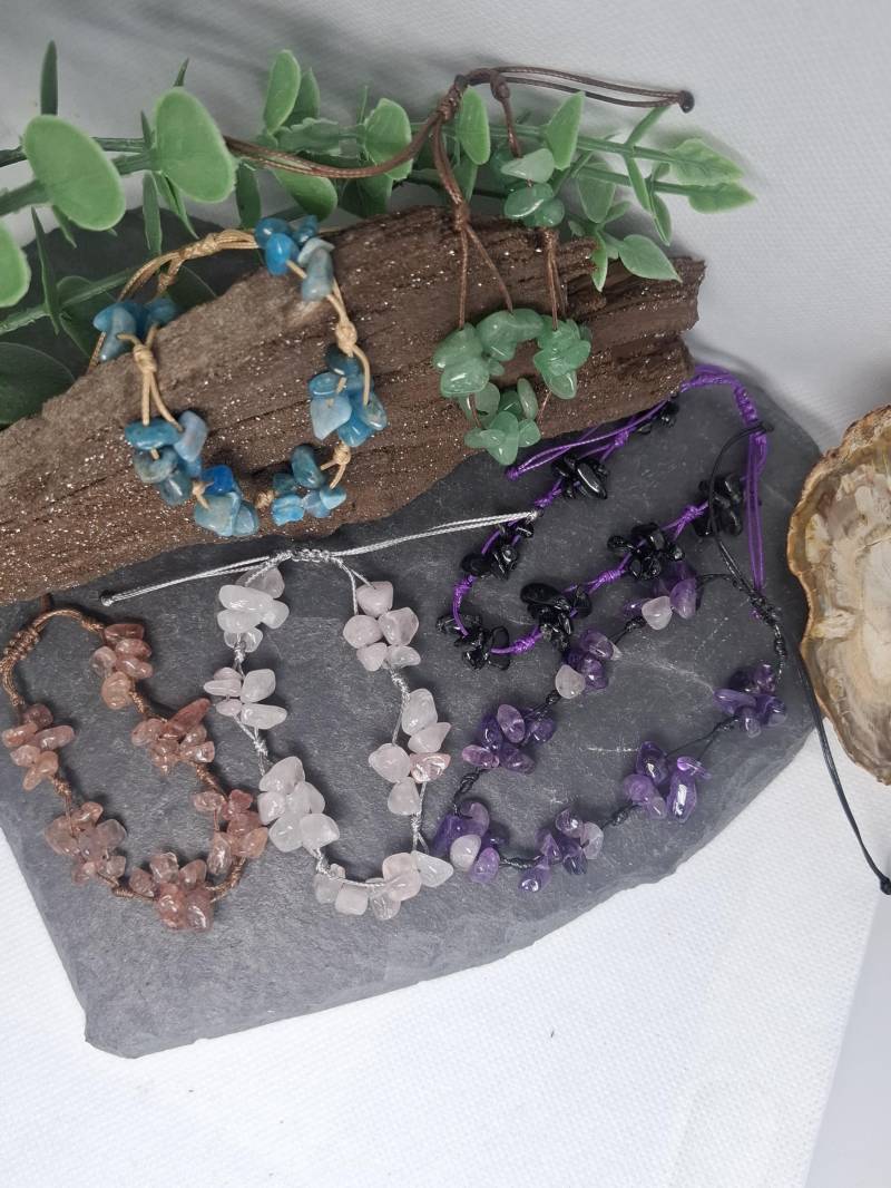 Splitter Armband Verstellbar Edelsteinschmuck Geknüpft von Edelsteinyy