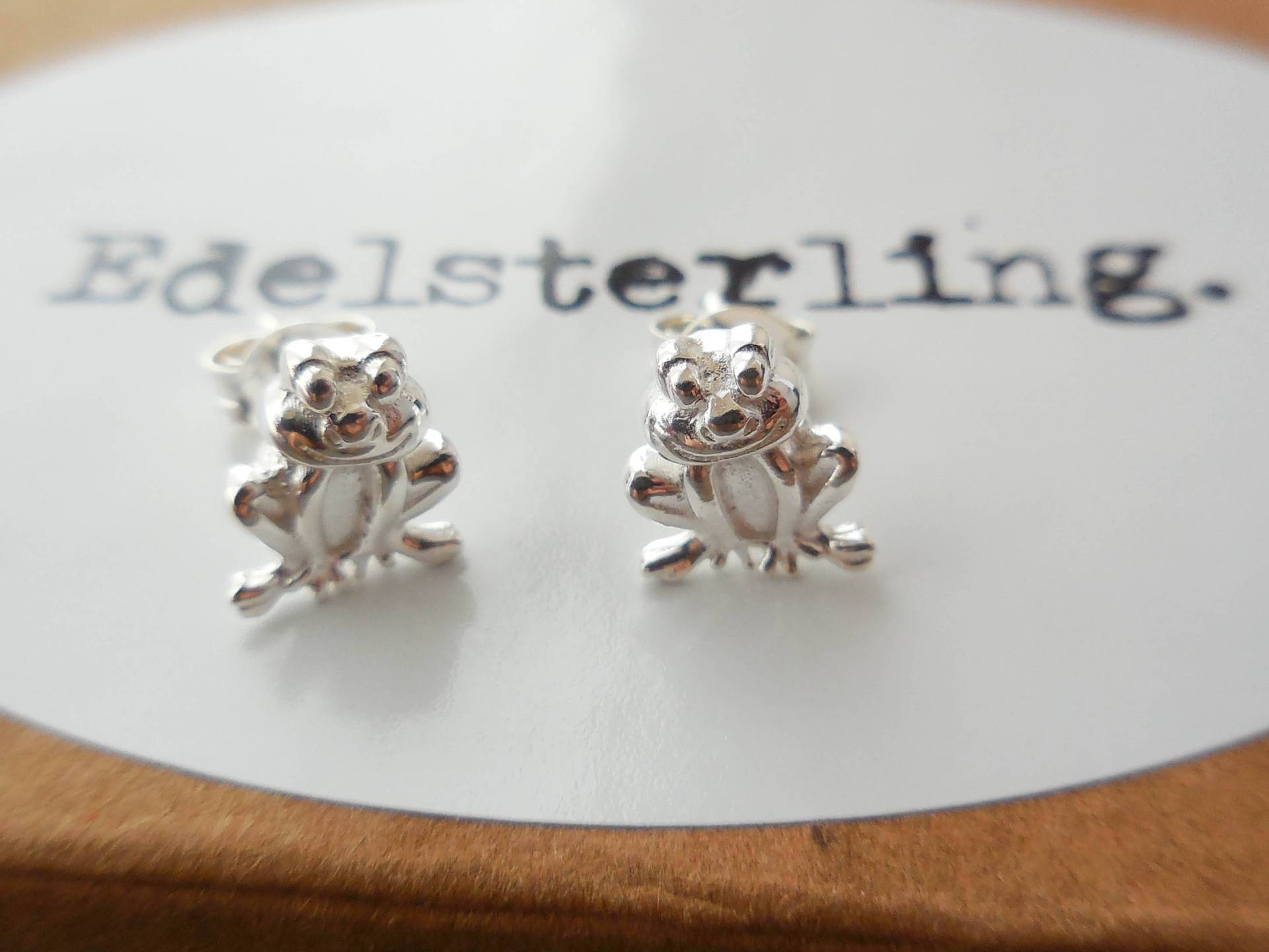 925 Sterling Silber Frosch Ohrstecker, Schmuck, Kinder Schmuck, Tier Prinzessin, Kuss von Edelsterling