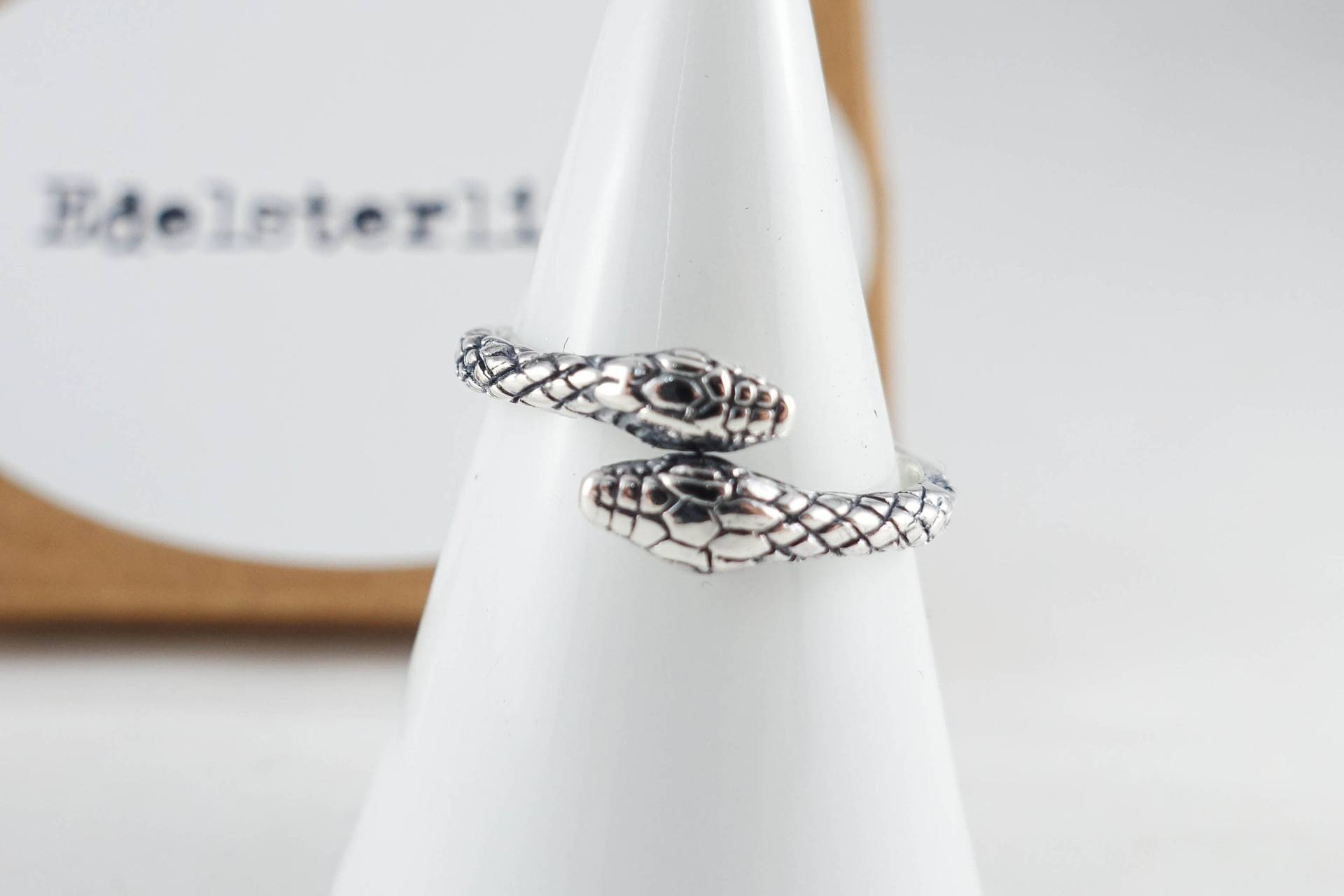 925 Sterling Silber Schlangen Ring, Schmuck, Tier Liebhaber, Ohrringe, Kinder Haustier Verstellbarer Ring von Edelsterling