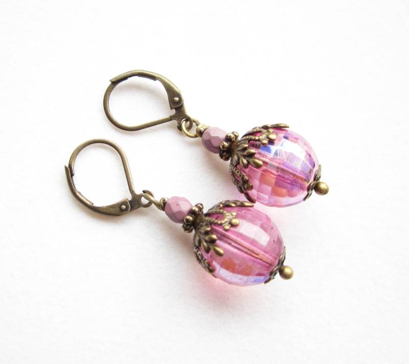 Rosa Vintage Ohrringe, Ohrhänger | 10 von EdelundFeinDesign