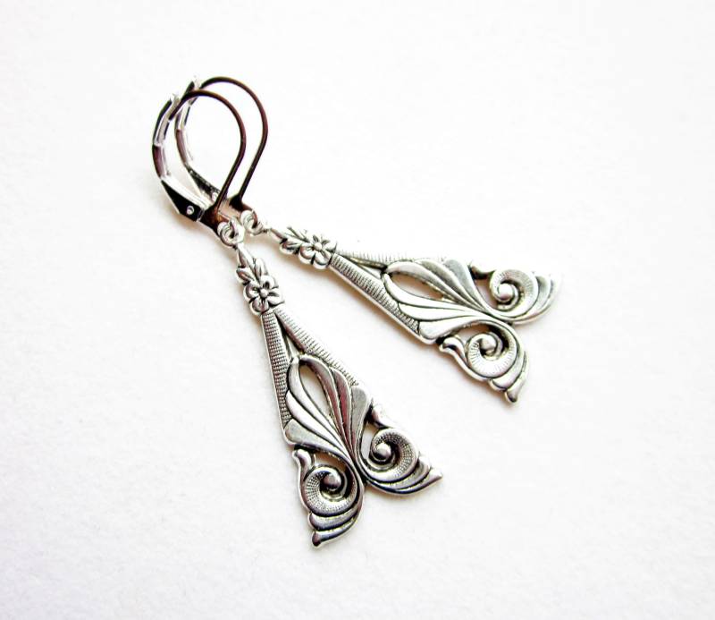 Vintage Ohrhänger, Versilbert, Ohrringe Im Boho-Stil, Art-Deco-Stil, Statement Romantisch | 56 von EdelundFeinDesign