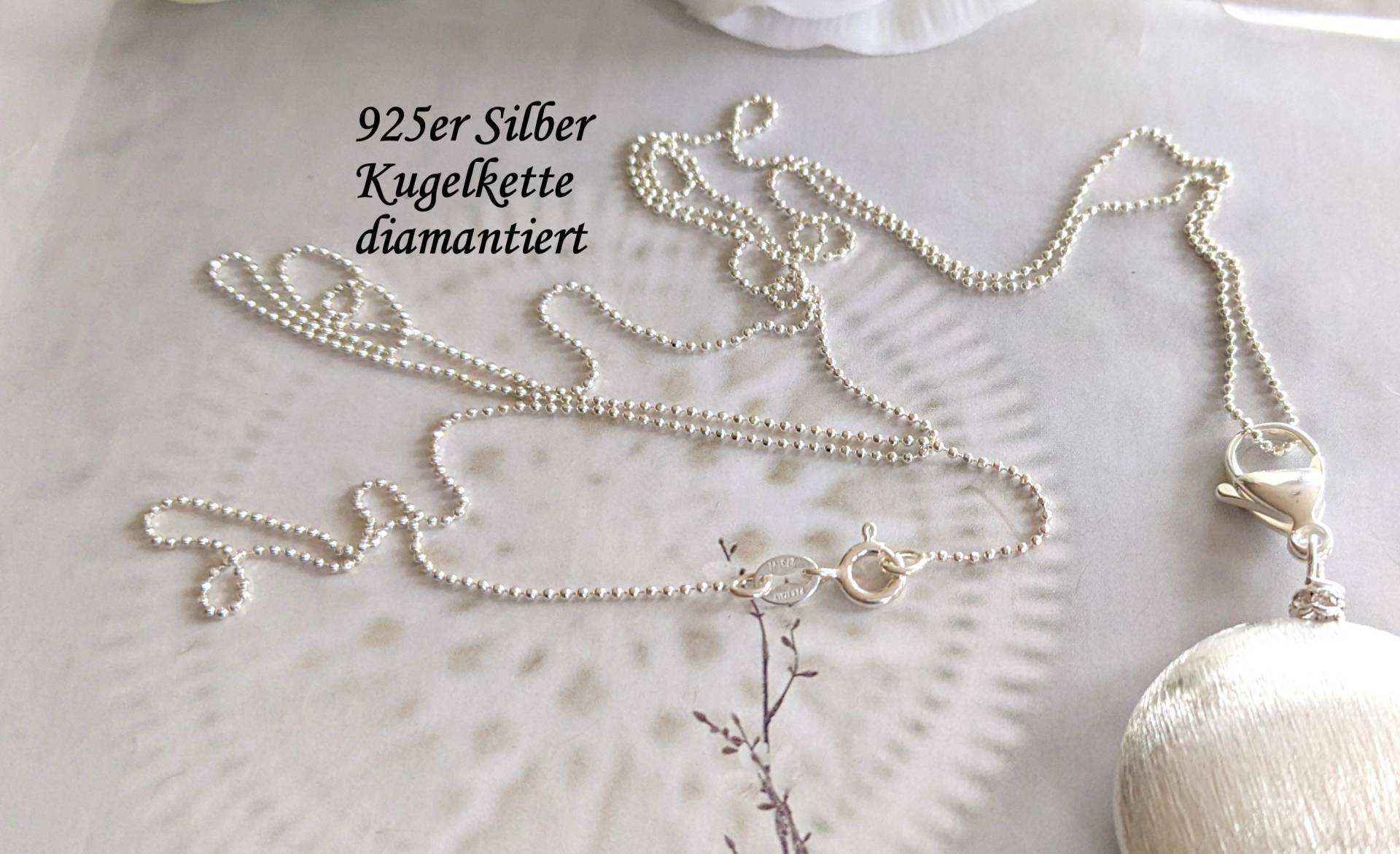sterling Silber Kette, 80 cm Lange 925 Silberkette, Leicht Glitzernd, Echt Silber, Feine Silberkette, Kugelkette, Basiskette, Kette Für Anhänger von EdelundKreativ