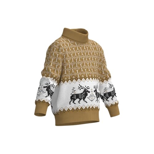 Edelwahl - Baby- und Kinder-Pullover für Jungen und Mädchen aus Wolle und Cashmere| Weicher Strickpullover mit Rollkragen | Weihnachtspullover | Finlandia 104 beige von Edelwahl