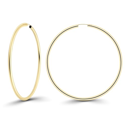 EDELIND Creolen Gold 585 60mm Groß, Goldohrringe für Damen Mädchen 14 Karat Gelbgold Breite 2,5 mm, Hoop Ohrringe Set Ohrschmuck Damen Ohrringe mit Schmuck Geschenk Box Made in Germany von EDELIND