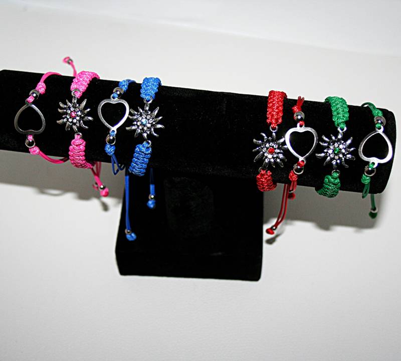 Armband-Set Mit Edelweiss Und Herz Einfaches Armband Verschiedene Farben Verstellbares Bergfreunde Kletterschmuck von Edelweiss51Jewelry