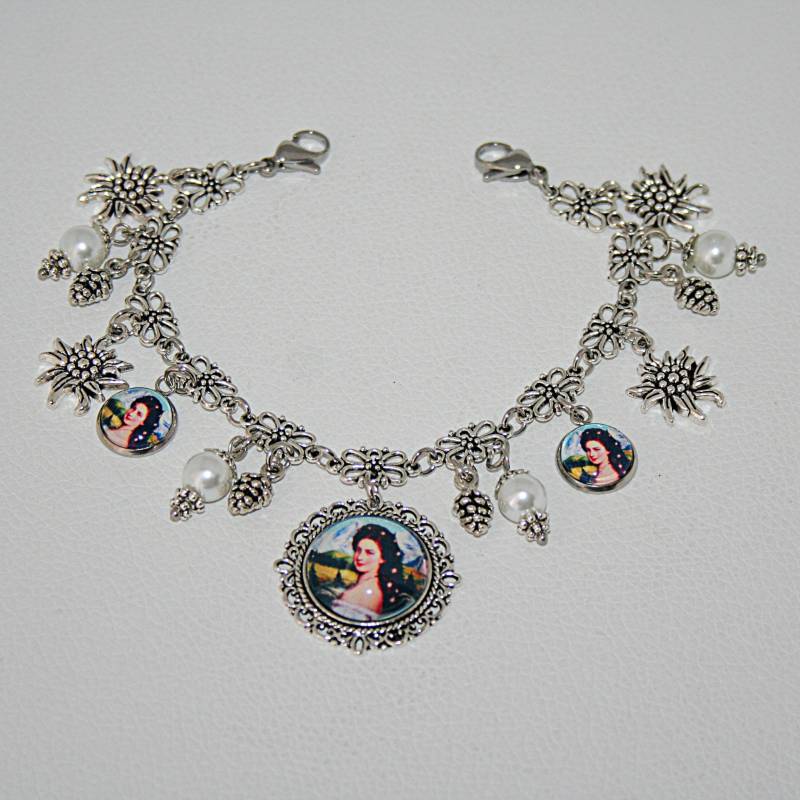 Charivari Mit Medaillon/Dirndl Schmuck Nostalgie Anhänger Kaiserin Elisabeth von Edelweiss51Jewelry