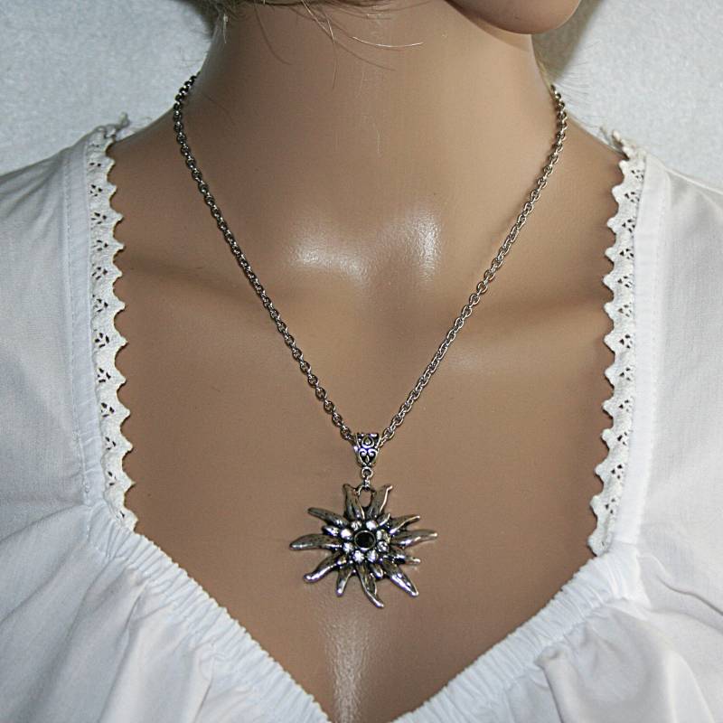 Edelweißkette Mit Anhänger/Traditionelle Halskette Für Frauen Kette Geschenk von Edelweiss51Jewelry