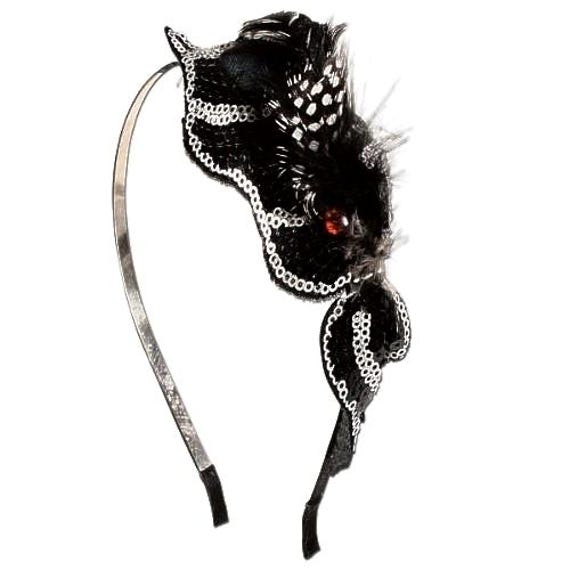 Feder Haarreif Mit Pailletten | Schwarz von Edelweiss51Jewelry