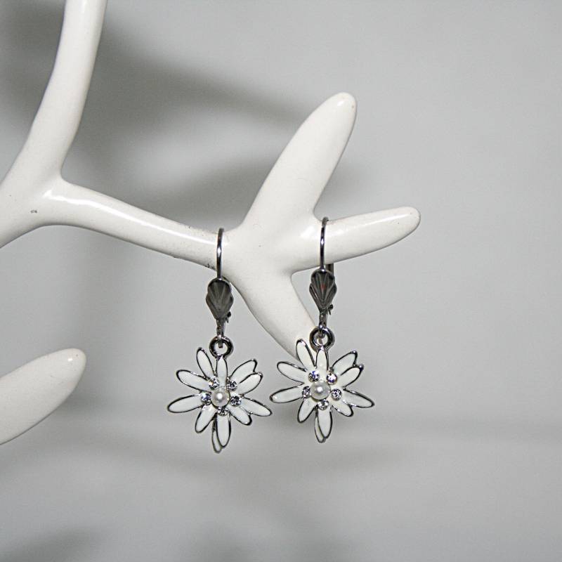 Ohrringe Edelweiß/Anhänger Ohrhänger Sind Mit Strasssteinen Ausgestattet Alltagsohrring Trendige von Edelweiss51Jewelry