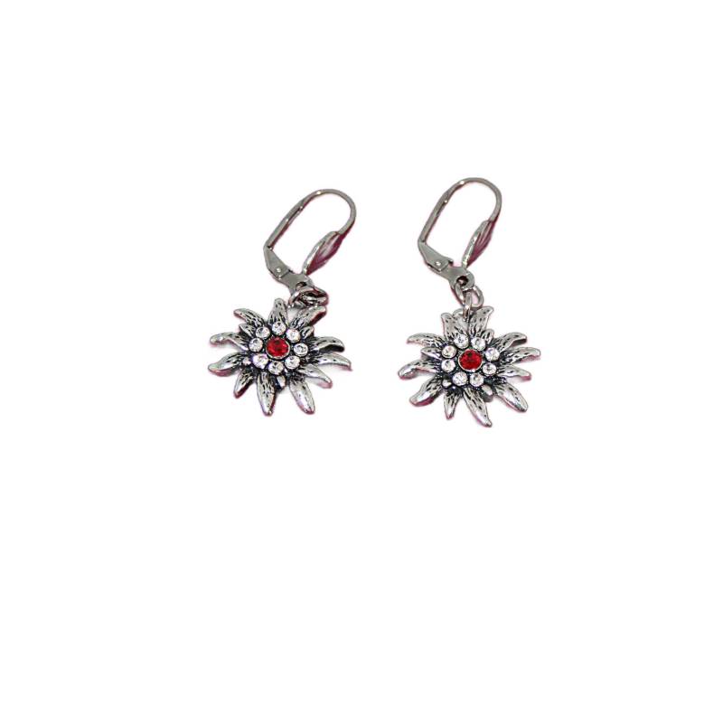 Strass Ohrringe , Blumen Anhänger Sind Mit Strasssteinen Ausgestattet Trendige Bunte von Edelweiss51Jewelry