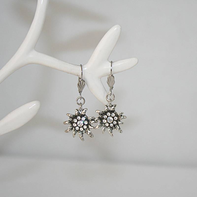 Strass Ohrringe Edelweiss Anhänger Ohrhänger Sind Mit Strasssteinen Ausgestattet Alltagsohrring Trendige von Edelweiss51Jewelry