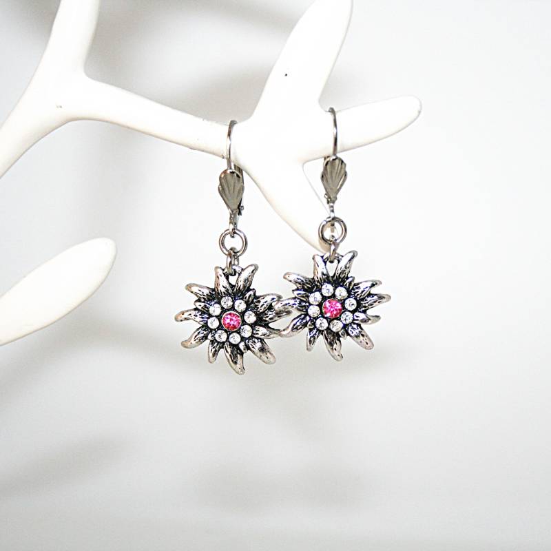 Strass Ohrringe Edelweiss Anhänger Ohrhänger Sind Mit Strasssteinen Ausgestattet Alltagsohrring Trendige von Edelweiss51Jewelry
