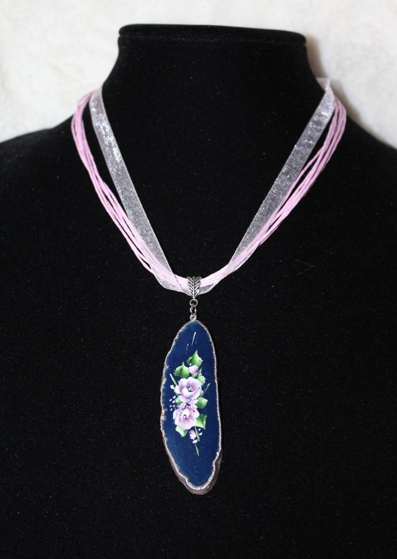 Handbemalter Achat Edelstein von EdelweissMtnGems