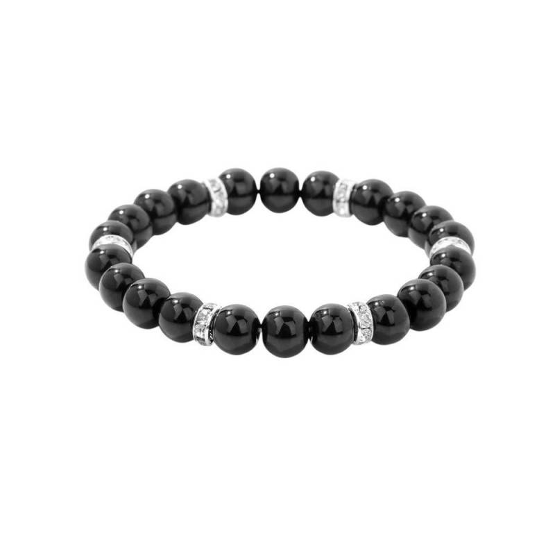 Eden Stone Armband Obsidian Armband Naturstein Perlenarmband Stretch Schwarz Strass (1-tlg) von Eden Stone