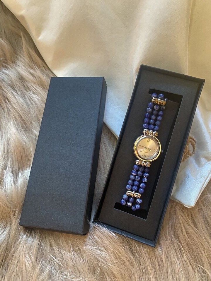 Eden Stone Quarzuhr Edelstein Armbanduhr Perlen Damen Uhr Sodalith Unikat Edelsteine, (1-tlg) von Eden Stone