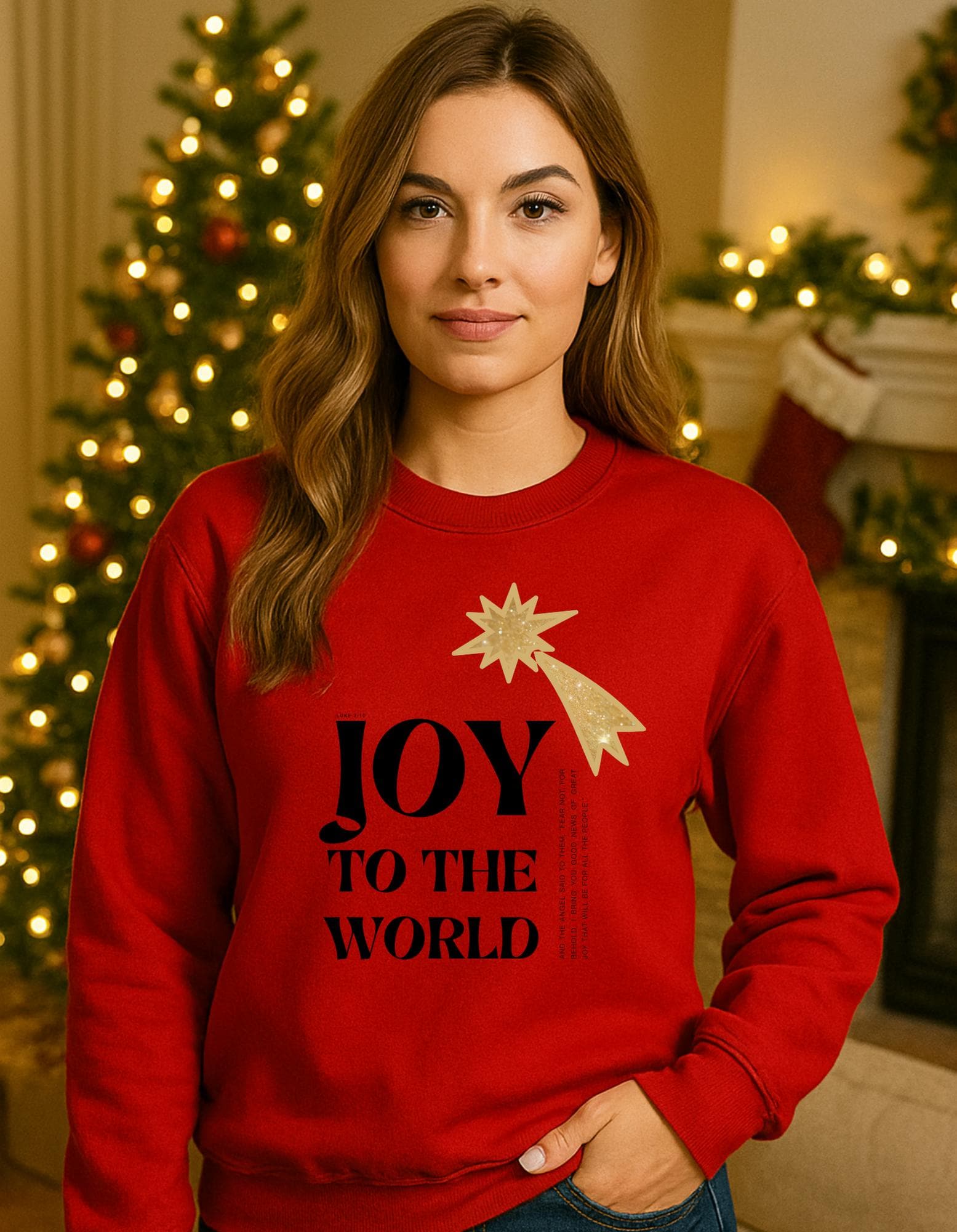 Joy To The World Sweatshirt | Cozy Crewneck For Holiday Cheer, Unisex Fleece Sweatshirt, Perfect Gift Christmas, Relaxed Fit [...] von EdenDesignByRebecca