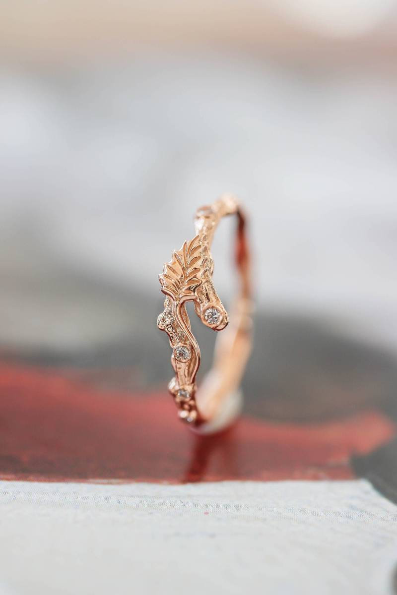 Zweigring Mit Diamanten, Blätterring, Kleiner Zweigring, Natur-Verlobungsring, Blattring, Diamantring, Baumring, Geschenk Für Sie von EdenGardenJewelry