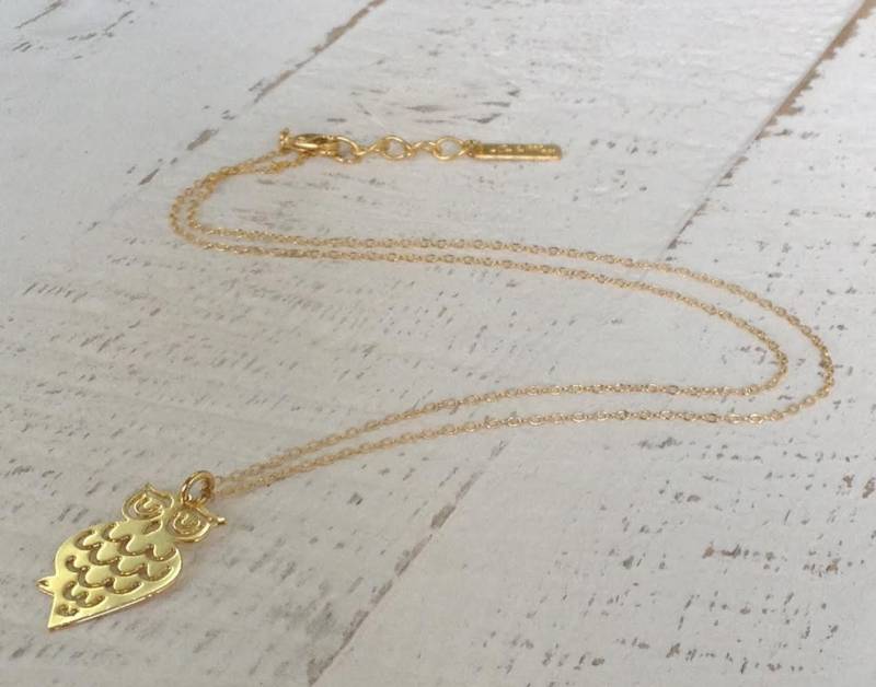Gold, Eule Halskette, Zierliche Freundschaft Vergoldeter Anhänger, Gold-Filled Gold, Eule Halskette, Zierliche Freundschaft Vergoldeter Anhänger, Gold-Filled von EdenJewelries
