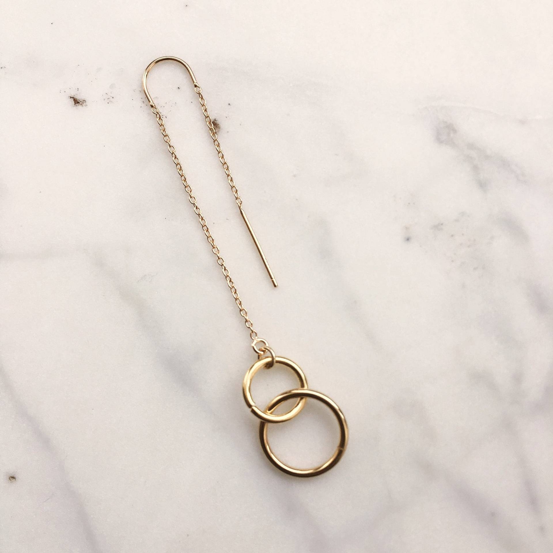 Gold Einfädler Ohrringe, Lange Kette-Kreis 1 Pc, Kette Hakenohrring, Ziehen Durch Ohrring, Abend Statement-Schmuck Gold Einfädler Ohrringe, Lange Kette-Kreis 1 Pc, Kette Hakenohrring, Ziehen Durch Ohrring, Abend Statement-Schmuck von EdenJewelries
