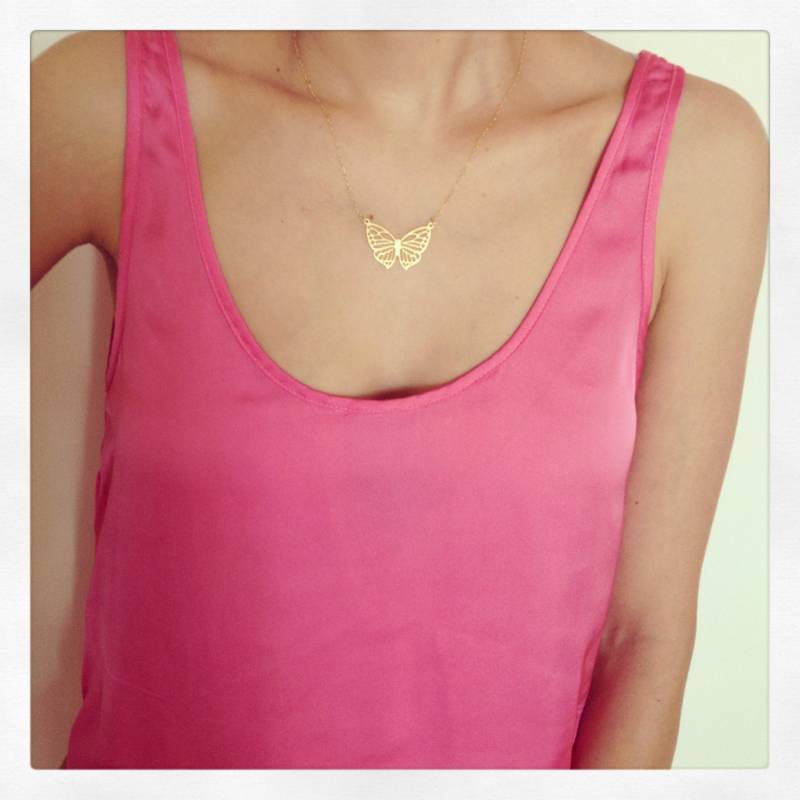 Gold Schmetterling Halskette, Zarte Minimalist, Einfache Filled Gold Schmetterling Halskette, Zarte Minimalist, Einfache Filled von EdenJewelries