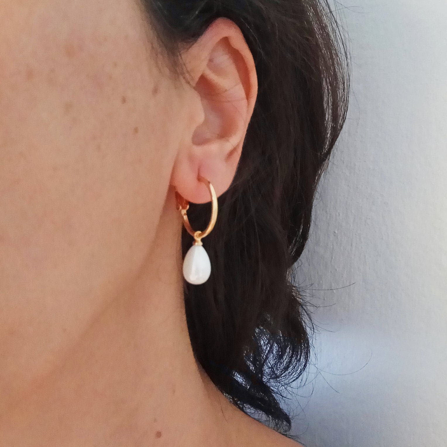 Hoop Perlen Ohrringe, Teardrop Gold Filled Und Perlenohrring, Brautjungfer Ohrringe Hoop Perlen Ohrringe, Teardrop Gold Filled Und Perlenohrring, Brautjungfer Ohrringe von EdenJewelries